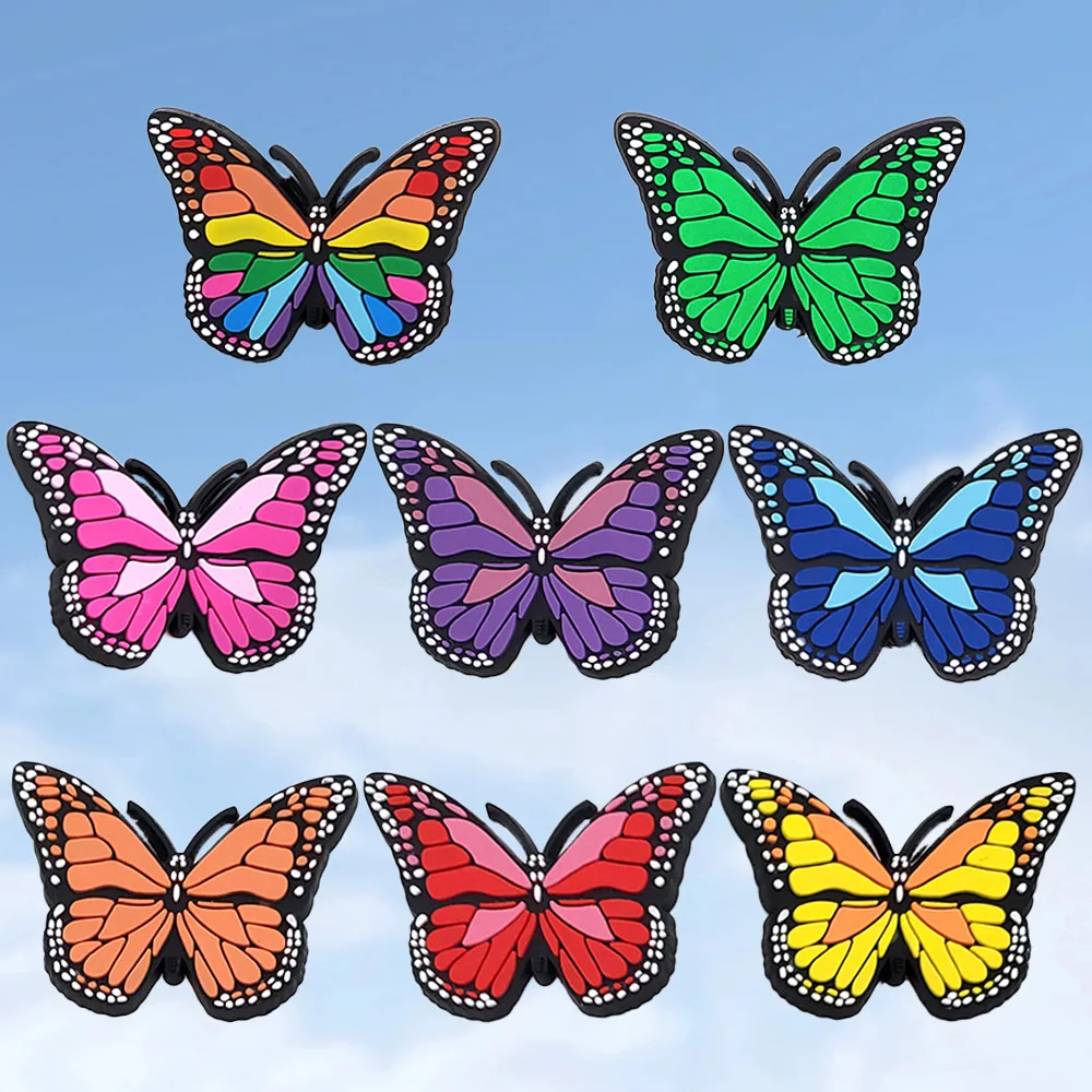 

8kinds of Butterfly Shoes Charms Cartoon Animal Accessories Buckles Women Girls Wristband Decoration