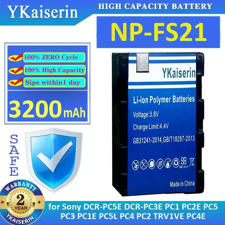 

Аккумулятор для камеры NP-FS21 3200 мАч для Sony Dcr-PC5E Dcr-PC3E PC1 PC2E PC5 PC3 PC1E PC5L PC4 PC2 TRV1VE PC4E
