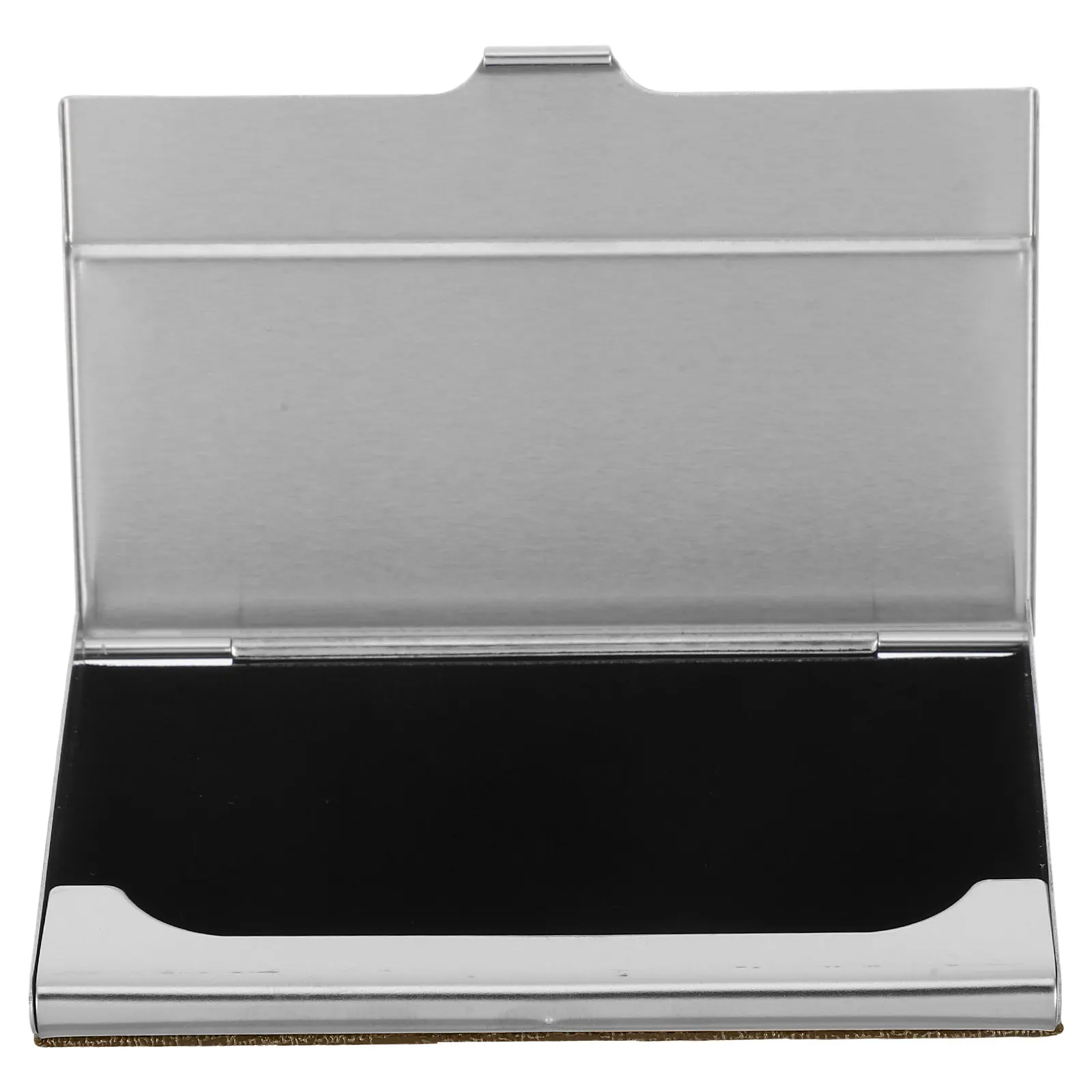 Stainless Steel Business Card Holder Premium PU Trim Slim Compact Card Case for Professionals Business Travel Networking