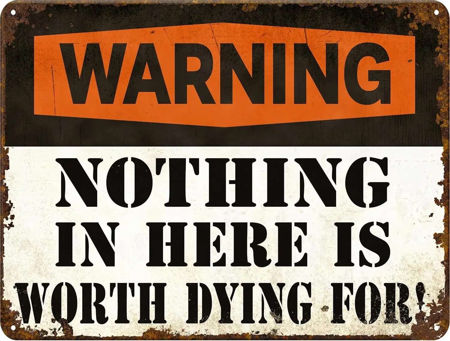 Y1,Tommery Funny Metal Tin Signs Vintage Man Cave Street Sign For Garage your garage, Warning nothing