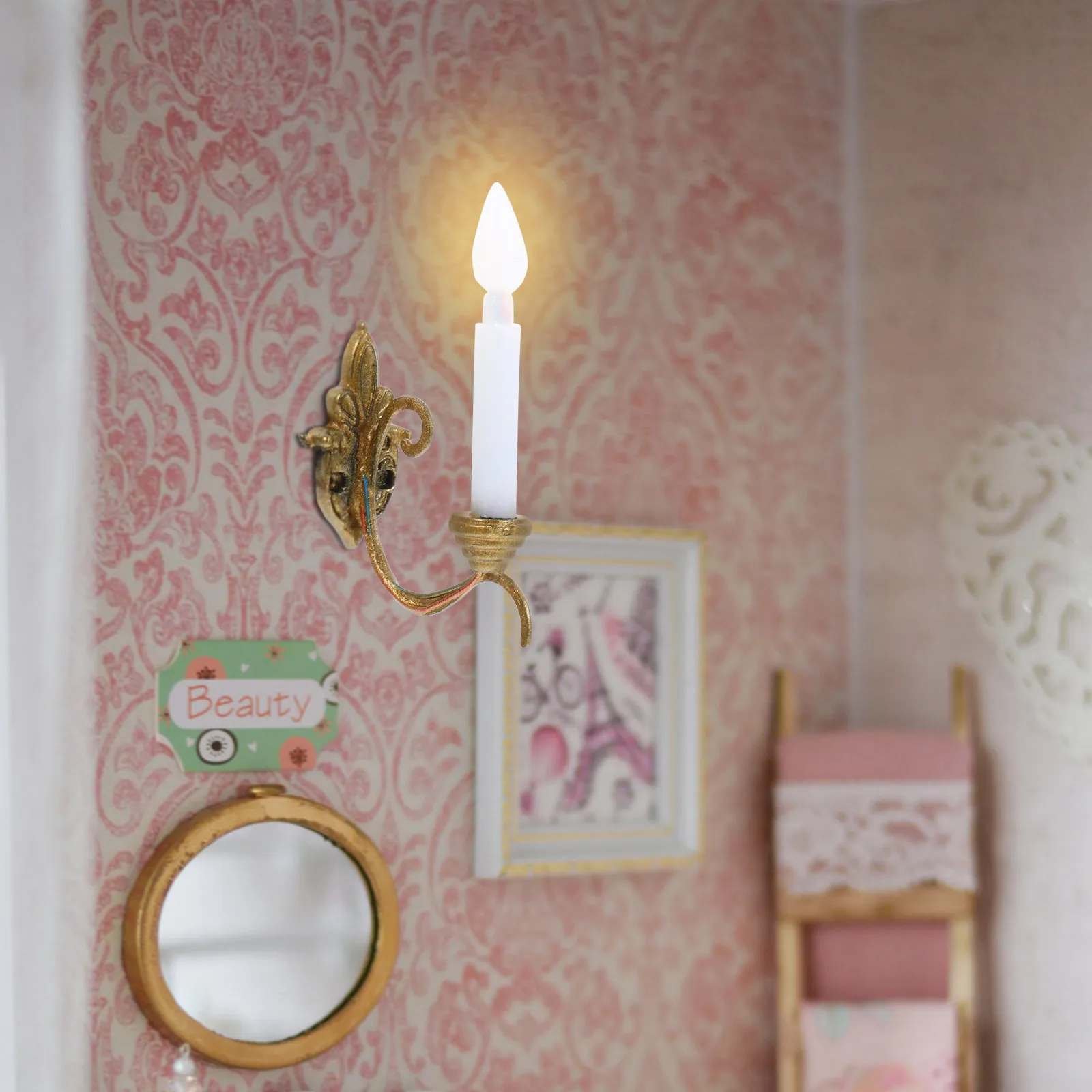 

5pcs Wall Lamp Model Miniature Wall Light for Sand Table 1/87 Scale Mini House DIY Garden Decor Tiny Lamp Landscaping Kit