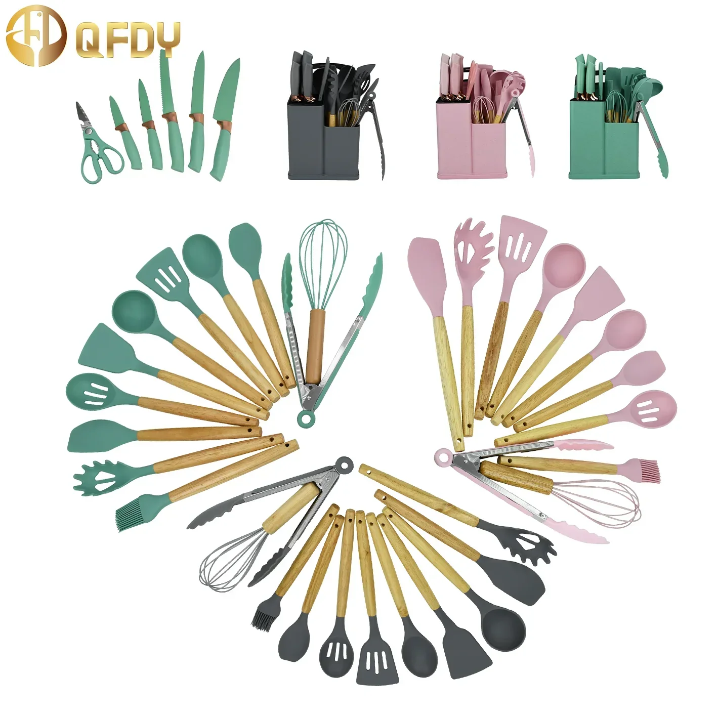 Kitchen baking tools 19 high-quality kitchen tools, durable and sharp, easy to store, beautiful and practical appearance