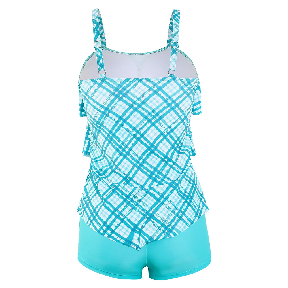 Sommer Basic Camisole Sport Tankini Flats Zweiteiliges Bikini Set Comfort Pool Damen Bedruckte Bademode S-6XL