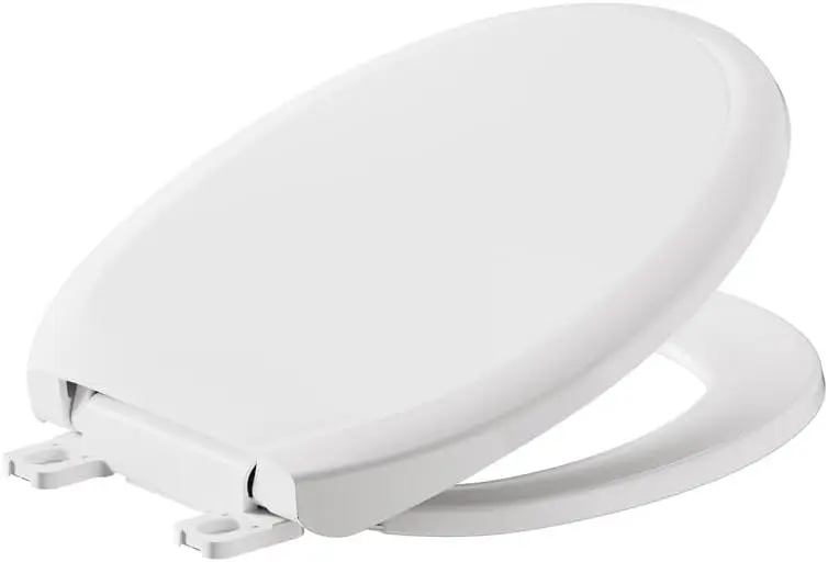 

Round Soft Close Toilet Seat with Quick Release Hinge, Easy Clean, Secure Fit, White