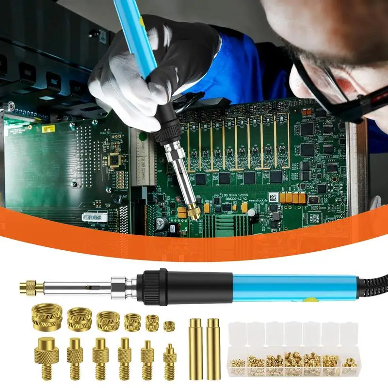 Heat Insert Tool Soldering Iron Set Heat-Resistant Heater Adapter with Welding Parts for Home Operating Printing Work Printed