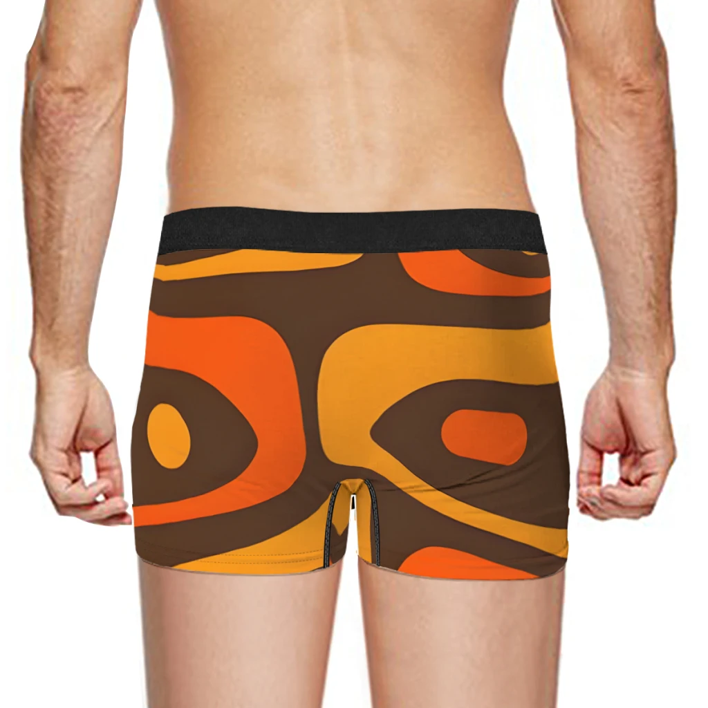 Cuecas Boxer Abstratas Minimalistas Masculinas, Roupa Interior Altamente Respirável, Qualidade Superior, Abstrato, Moderno, Meio Século, Aniversário, Anos 70, Piquet