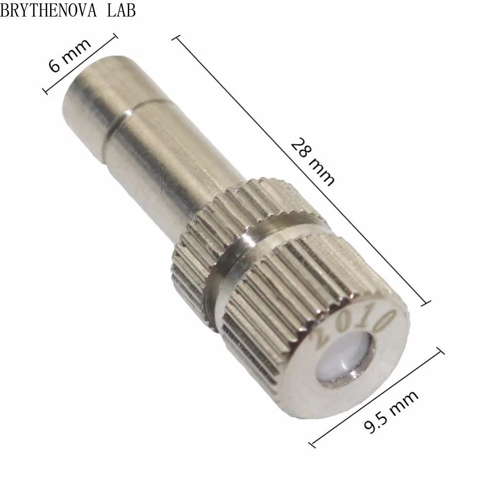 50Pcs 6mm Misting Nozzle 0.1~0.8mm Quick Connect Metal Nozzle Garden Atomization Irrigation Sprinkler Landscaping Cooling
