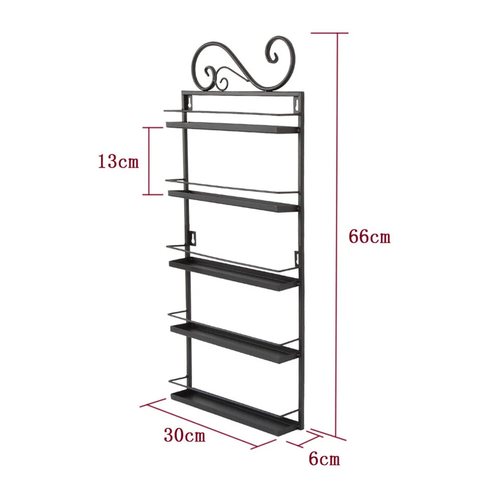 5 Tier Nail Polish Wall Mount Organizer Metal Rack Perfume Display Makeup Holder Shelf up to 100 Bottles