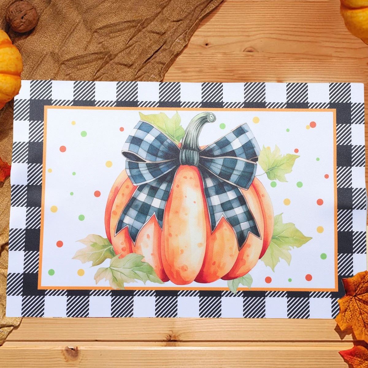 Thanksgiving Pumpkin Maple Placemat Thanksgiving Party Dining Decorations Table Mats for Home Kitchen Accessories Party Supplies