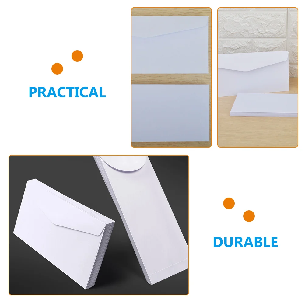

Blank Envelopes White Thicken Paper Multi function Wedding Invitation Cash Portable Storing Documents Biodegradable Reusable