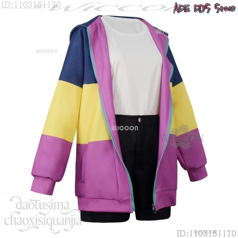 Anime Adults Ya Boy Kongming! Cosplay Tsukimi Eiko sexy costumes Y2k Colorful Hoodie Hat Black Accessories - view 3