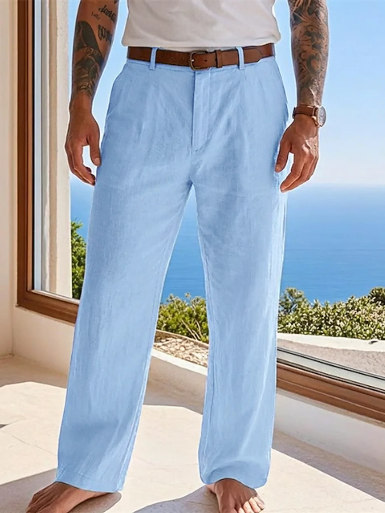New Summer Linen Men's Straigh - Men'S Formal Style 评论和价格