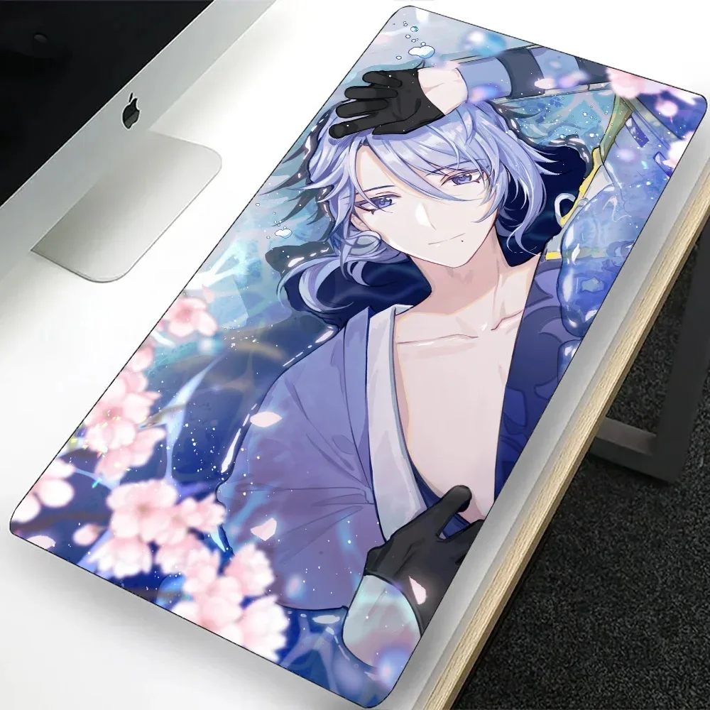 Genshin Impact Large Gaming Mouse Pad, Kamisato Ayato, Computador Mousepad, PC Gamer, Laptop, Tapete de teclado do escritório, Desk Pad