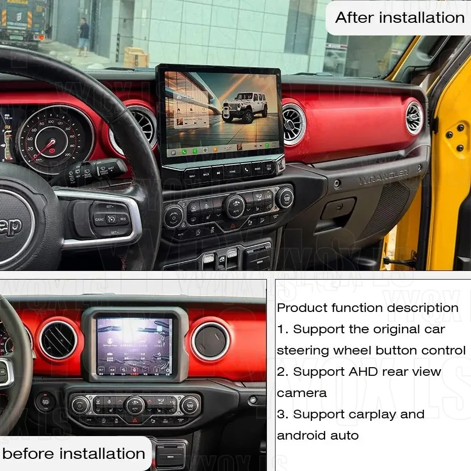 11.8 Inch Android AUTO CarPlay Car Radio For Jeep Wrangler JL 2018-2022 Multimedia Video Player Stereo GPS Navigation car audio