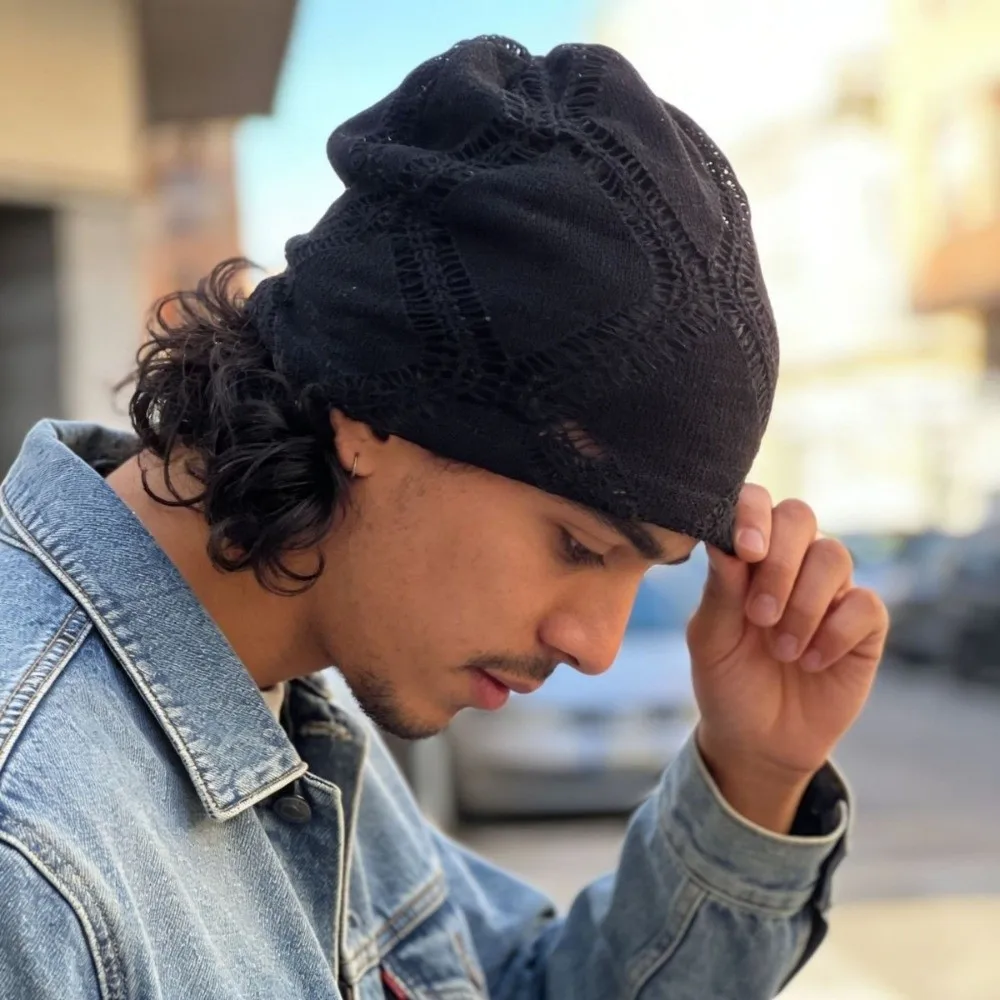 Thin Knitted Knitted Hat Japanese Style Face Slimming Beanie Cap Literary Design Lightweight Knitted Beanie Spring Season