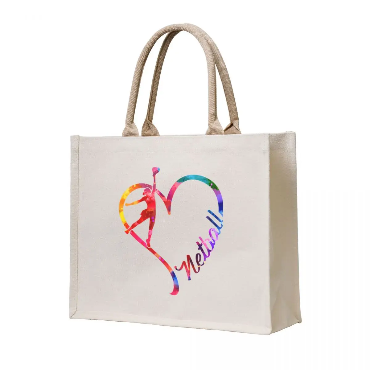 

Netball Heart Tote Bag canvas shopping bag Woman shopper bag Shopper