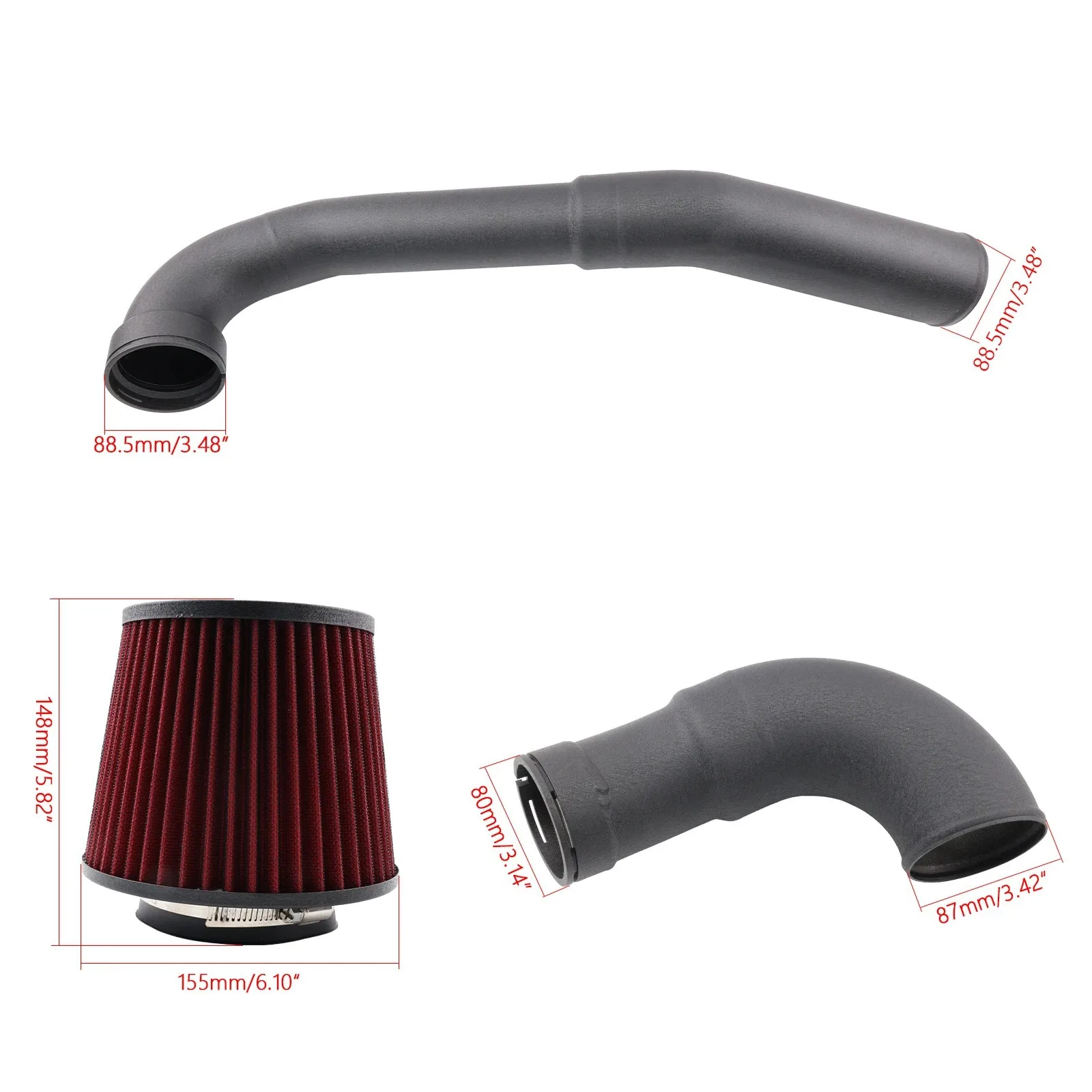 High Flow Intake Kit AIM063-RD-BK for OLIVER for M2/M3/M4 2021+ G80/G82/G87 S58 3.0T