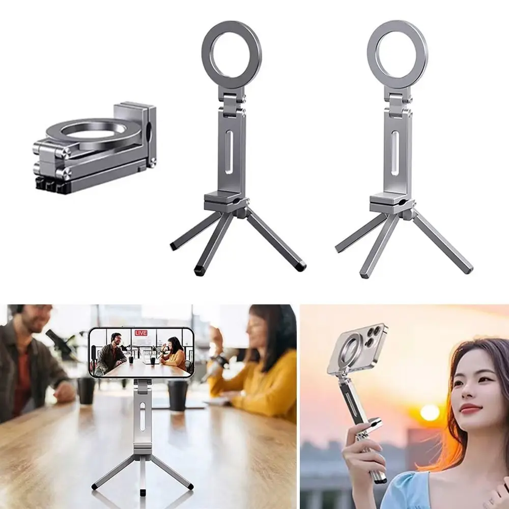 

360 ° Вращающийся магнитный держатель для телефона с клипсой, магнитным креплением, креплением на штатив, стабильной фиксацией, складной держатель для телефона