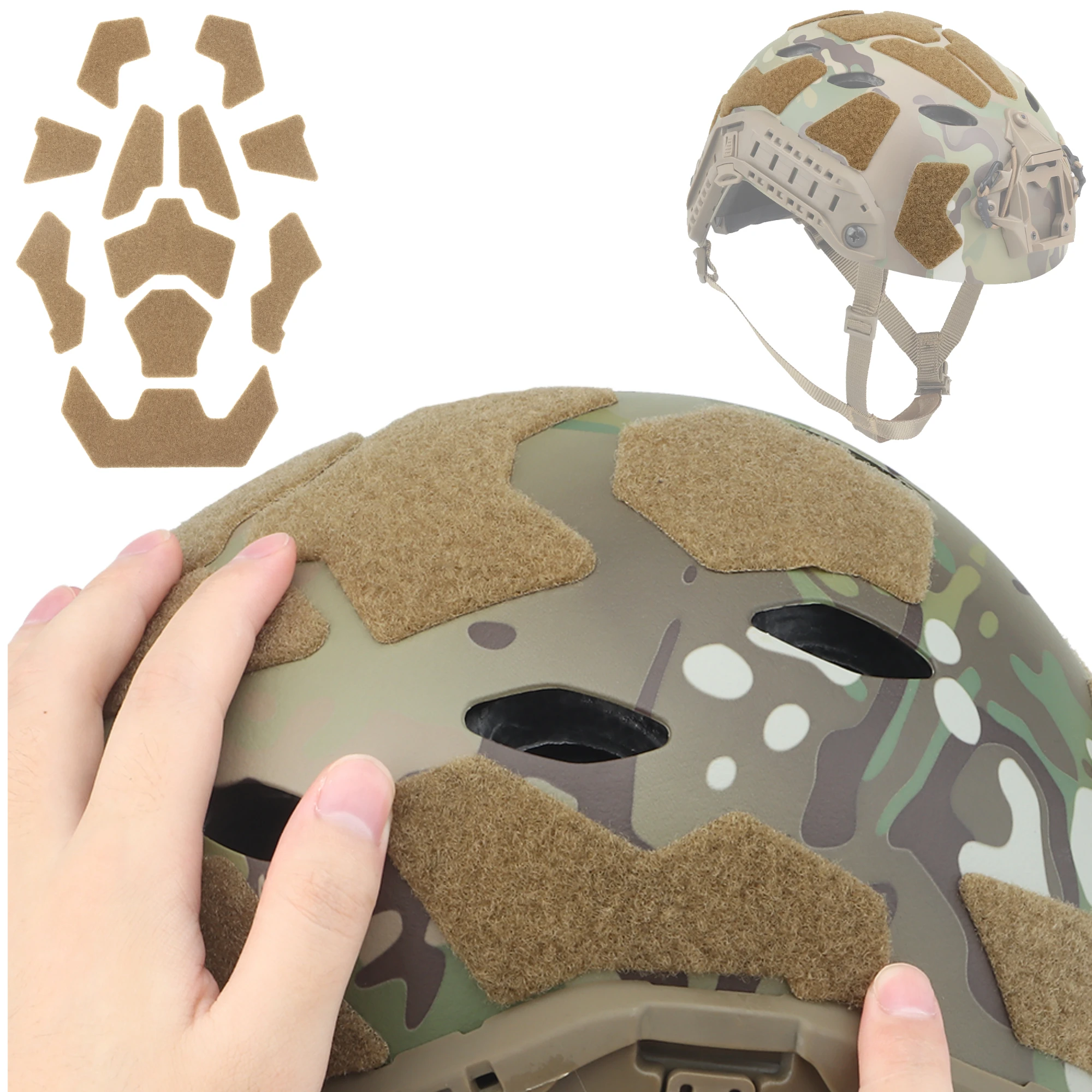 Wosport FAST Helmet Velcro Adhesive Backed Hook and Loop Patch Set for Helmet Replacement and Tactical Airsoft Use Accessory