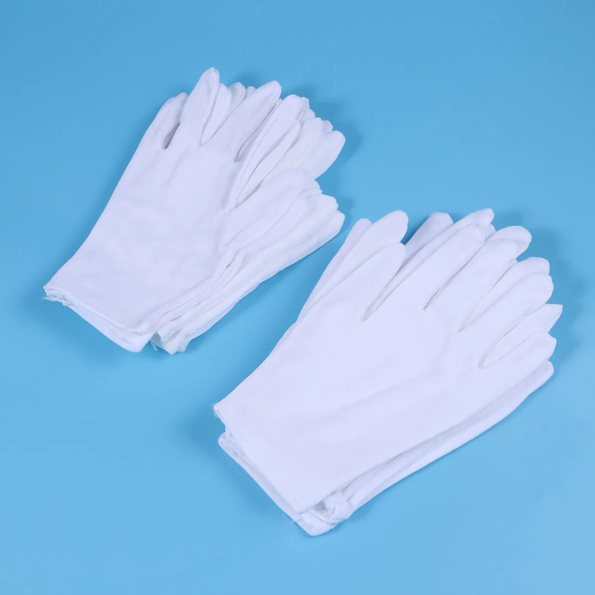 12Pairs White Cotton Gloves High Elastic Thicken for Film Handling Slides Protection Beauty Work Liner Canvas