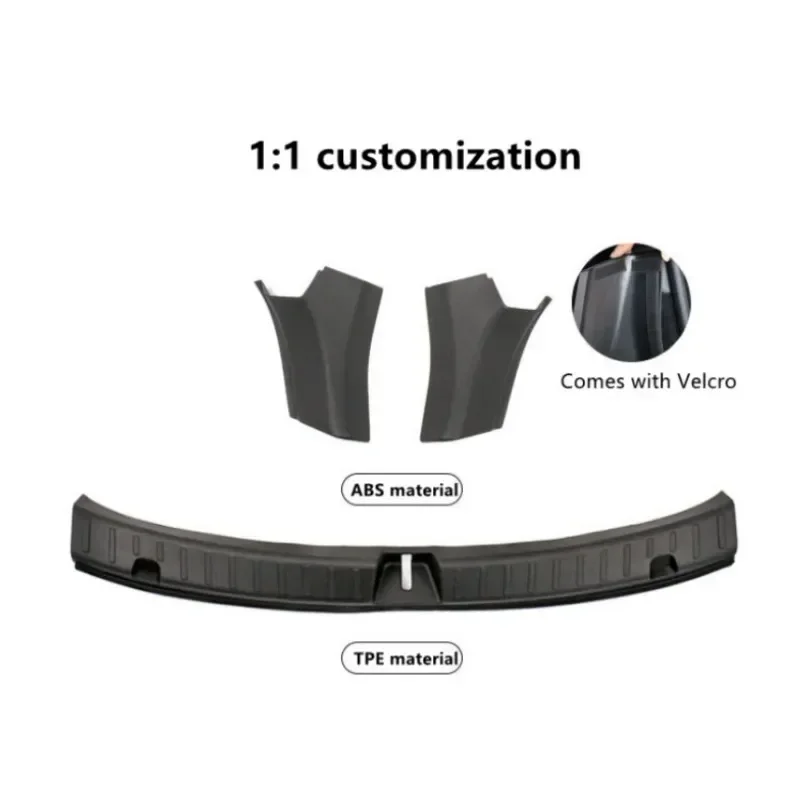 Trunk Guard for Tesla Model Y Trunk Protective Pad Cover TPE Rubber Sill Rear Bumper Guard Protector ABS Side Fender Covers 2024