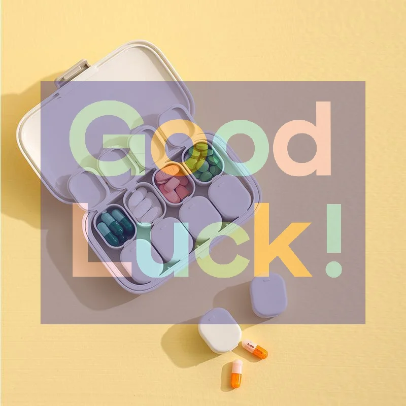 1Set Plastic Pill Box, Travel Portable Small Medicine Box, Utility Medicine Case With 8 Mini Packing Box, Daily Medicine Case