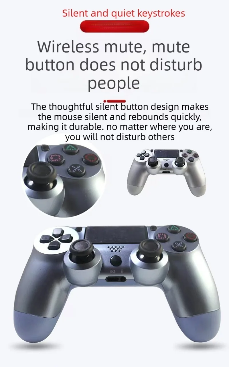 Game Joystick Controlador Controller P4 Gamepad 6-Axis Wireless Bluetooth 26 Colors Optional Host Double Shock Six Axis PC