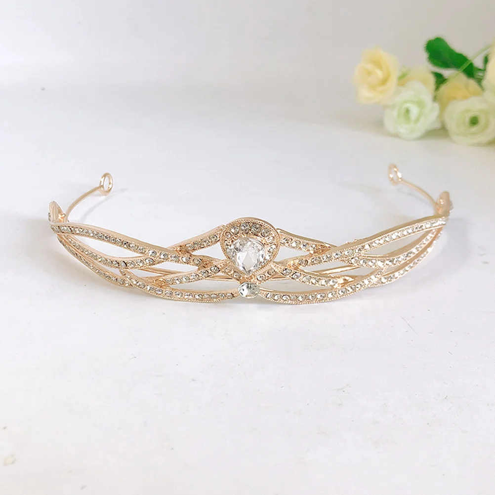 

Rhinestone Crown Headpiece Shiny Wedding Party Bridal Headdress Bridesmaid Zinc Alloy Crystal Zircon Comfortable Fit Hair