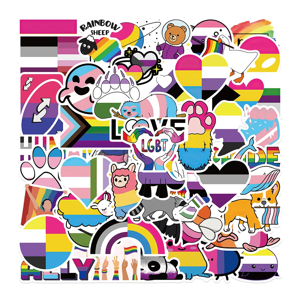 10/30/52PCS LGBT Mix Pride Homosexuality Cartoon Sticker DIY Laptop Luggage Skateboard Graffiti Decals Sticker for Kid Toys Gift