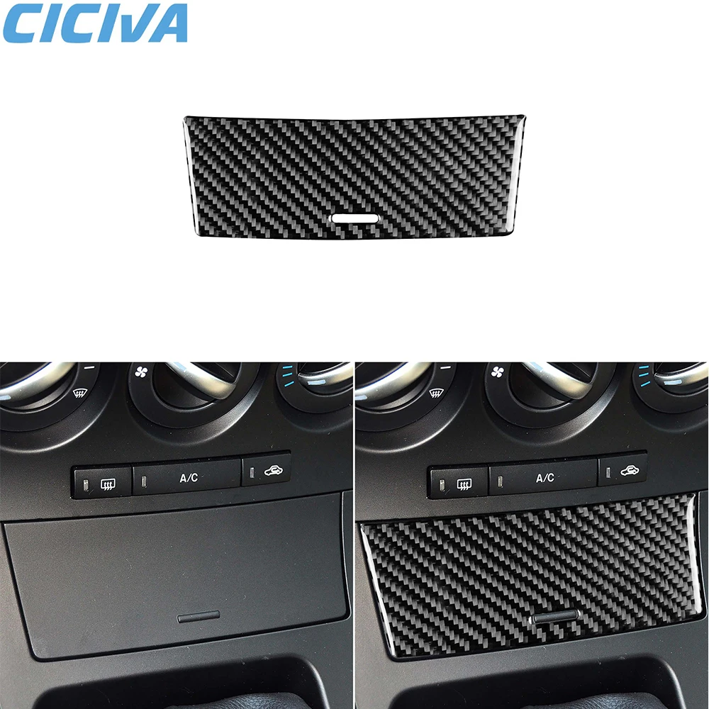 

For Mazda 3 Axela 10-13 Mazdaspeed 3 Cigarette Lighter Cover Car Interior Real Carbon Fiber Stickers modification Accessories