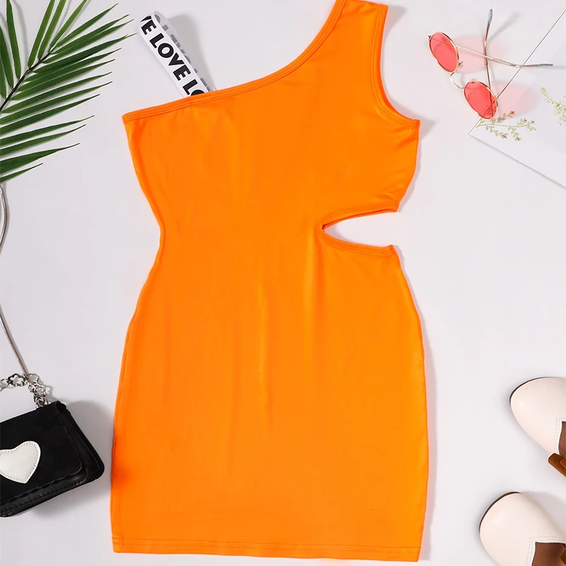 Summer Girls Cute And Cool Off The Shoulder Letter Printed Sling Dress Princess Daily Leisure Birthday Party Dress Clothing