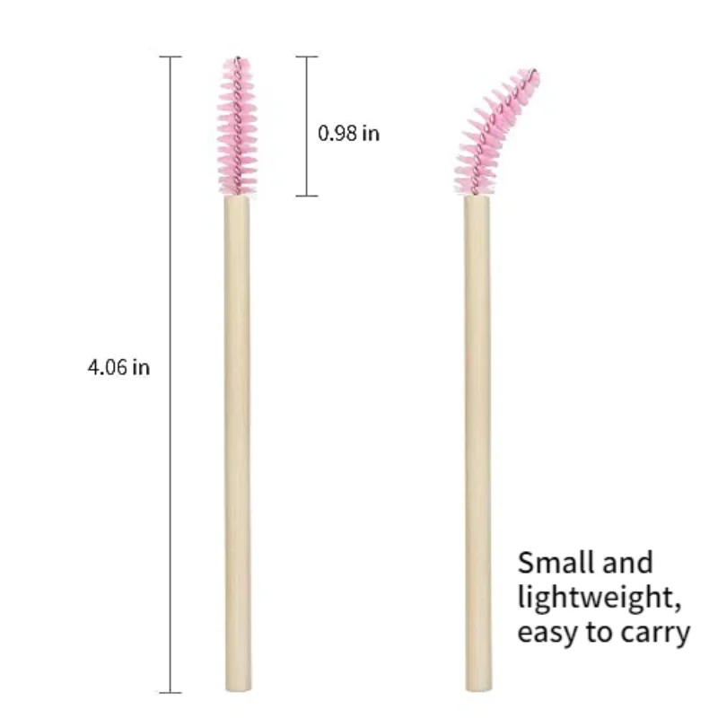 50 pcs Eyelashes Brush Bamboo Eyelash Spoolie Eyebrow Extension Mascara Wands Applicator Eco-friendly Female Makeup Brushes