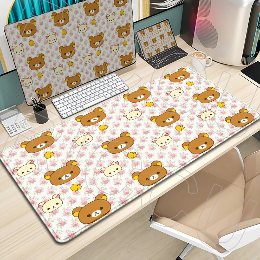 

HD XXL Cartoon Placemat Mouse Pad Rilakkuma Office Mats Carpet Anime Kawaii Keyboard Cute Gaming Mousepad Computer Rug Desk Mat