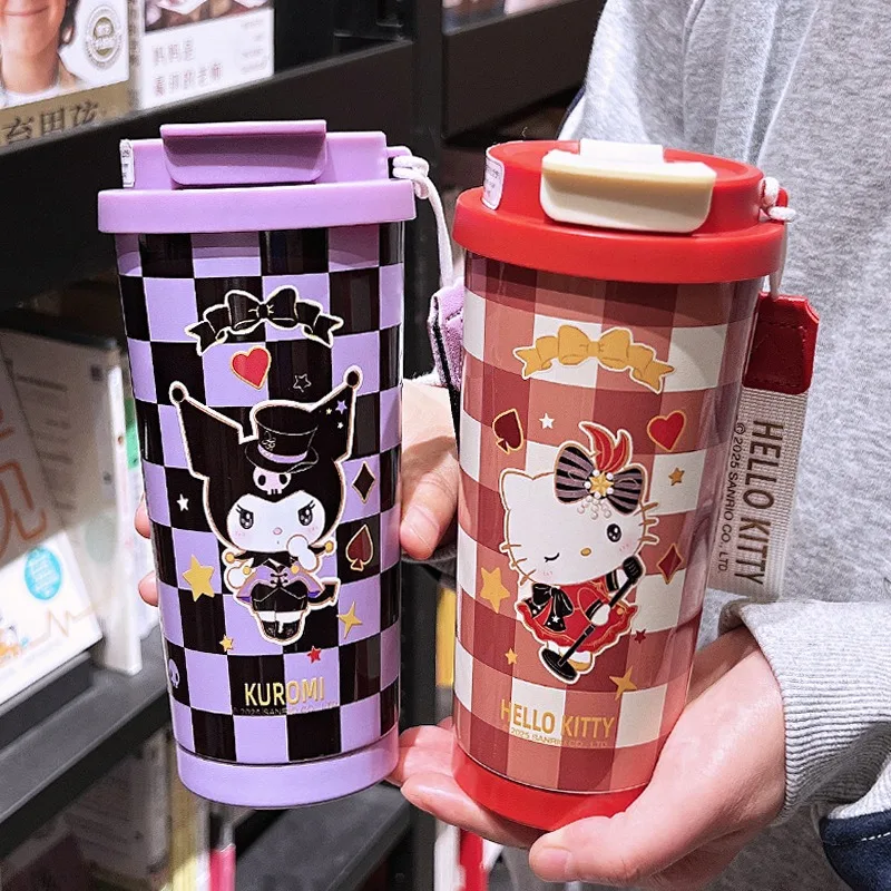 

Hello Kitty Cartoon Cat Thermos Cup 316 Stainless Steel Inner Coffee Cup Female High Value Straw Water Cup