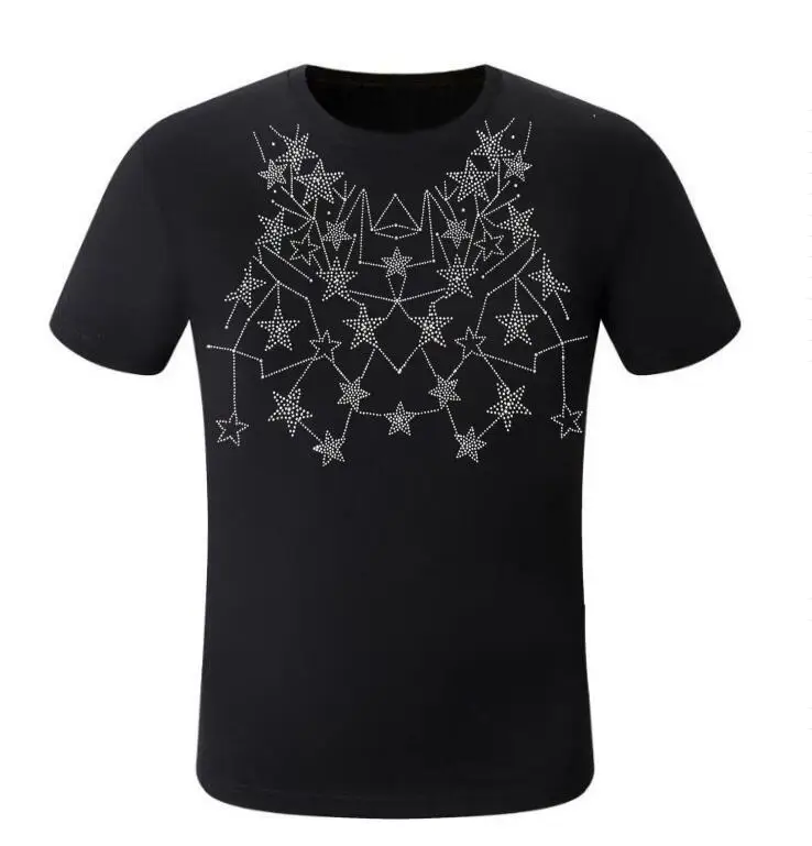 100% cotton  Designer  Rhinestone  T-shirt Wholesale men summer clothes men's top tees 2024