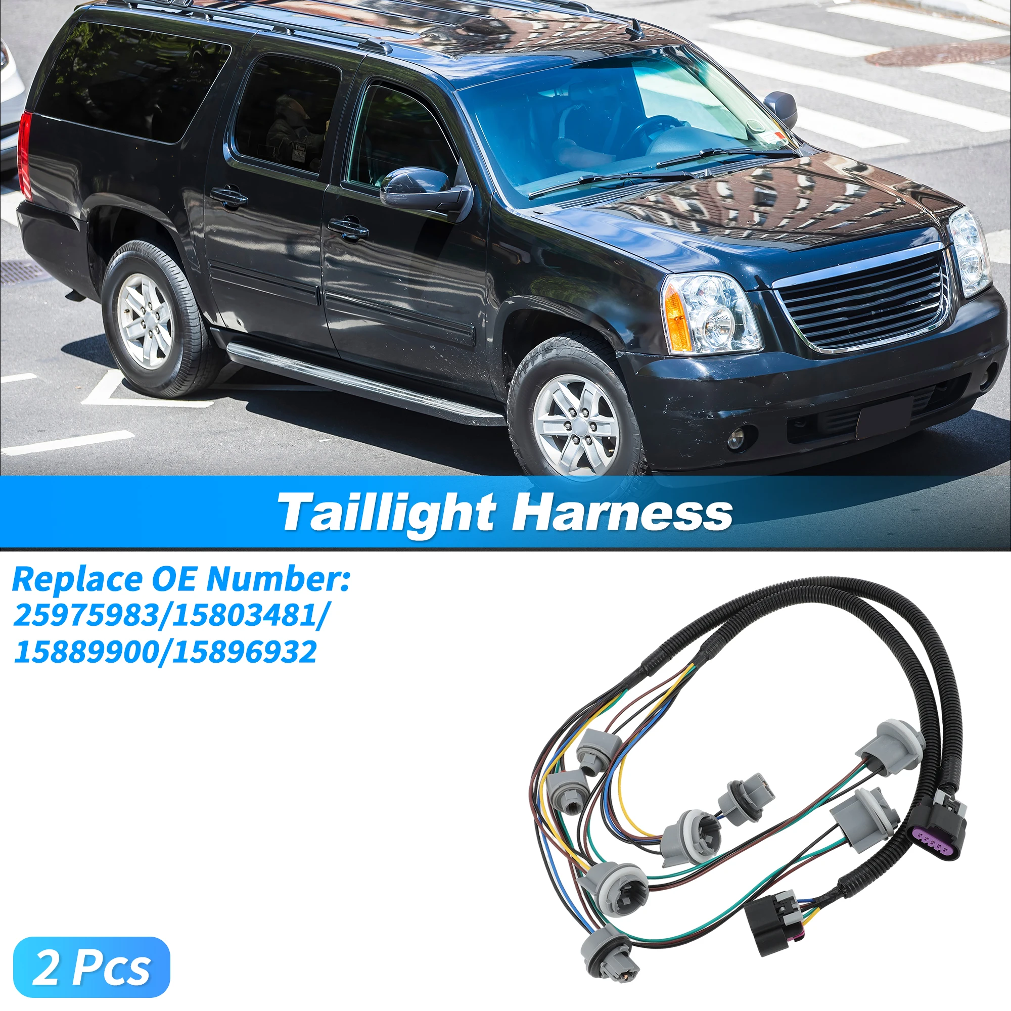 UXCELL 25975983 for GMC Yukon XL 1500 07-08 5.3L V8-Flex 5.3L Tail Wiring Harness 2 pcs
