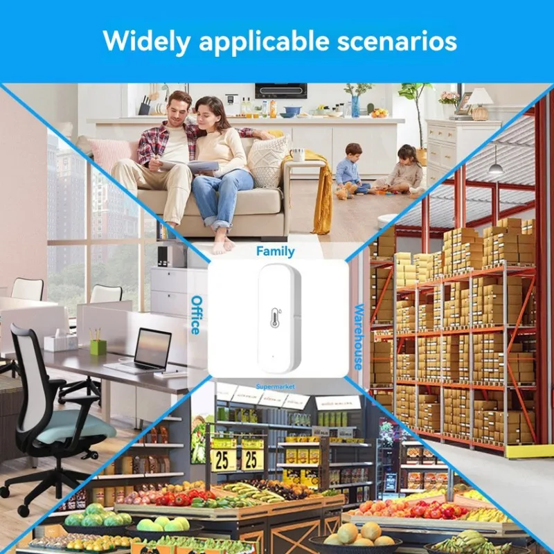 

Smart Wifi Tuya Bluetooth Temperature& Humidity Sensor Indoor Thermometer Hygrometer Monitoring Tool Works