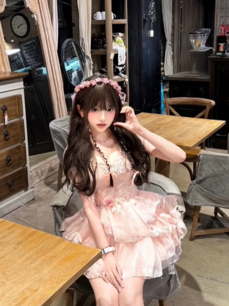 الحلو 3D زهرة Strapl Princ ort Dr المرأة سليم صالح منتفخ الصيف جديد Sle عادية Ele تنورة العلامة التجارية الصينية #3