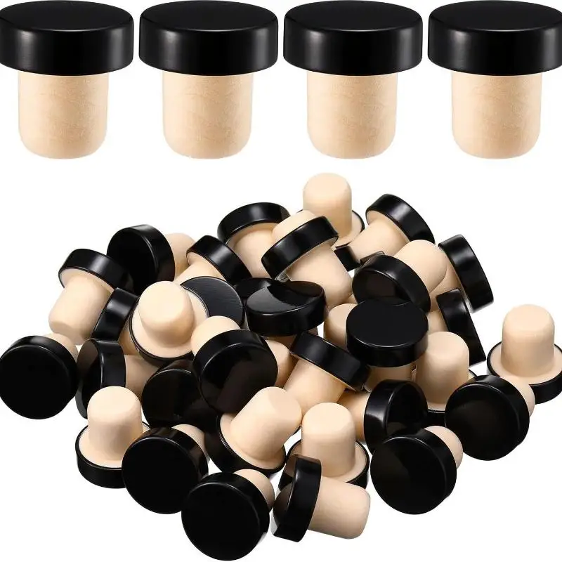 10Pcs Wine Bottle Cork Stopper T Shaped Wine Stopper Tasting Cork Replacement Reusable Cork Glass Beer Bottle Sealing