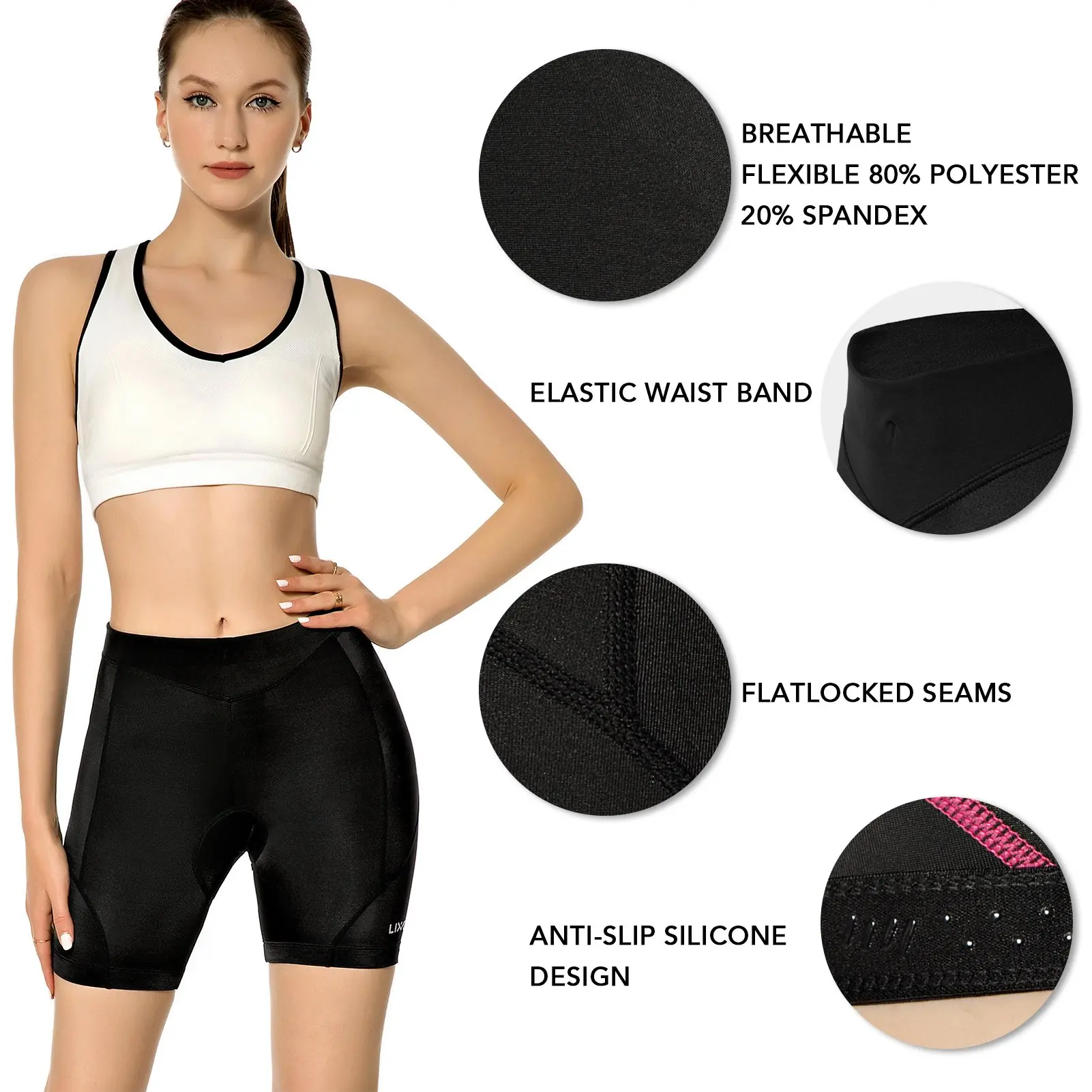 Lixada Women Bike Padded Shorts Cycle 3D Padded Underwear Bicycle Padding Riding Shorts Biking Underwear Shorts