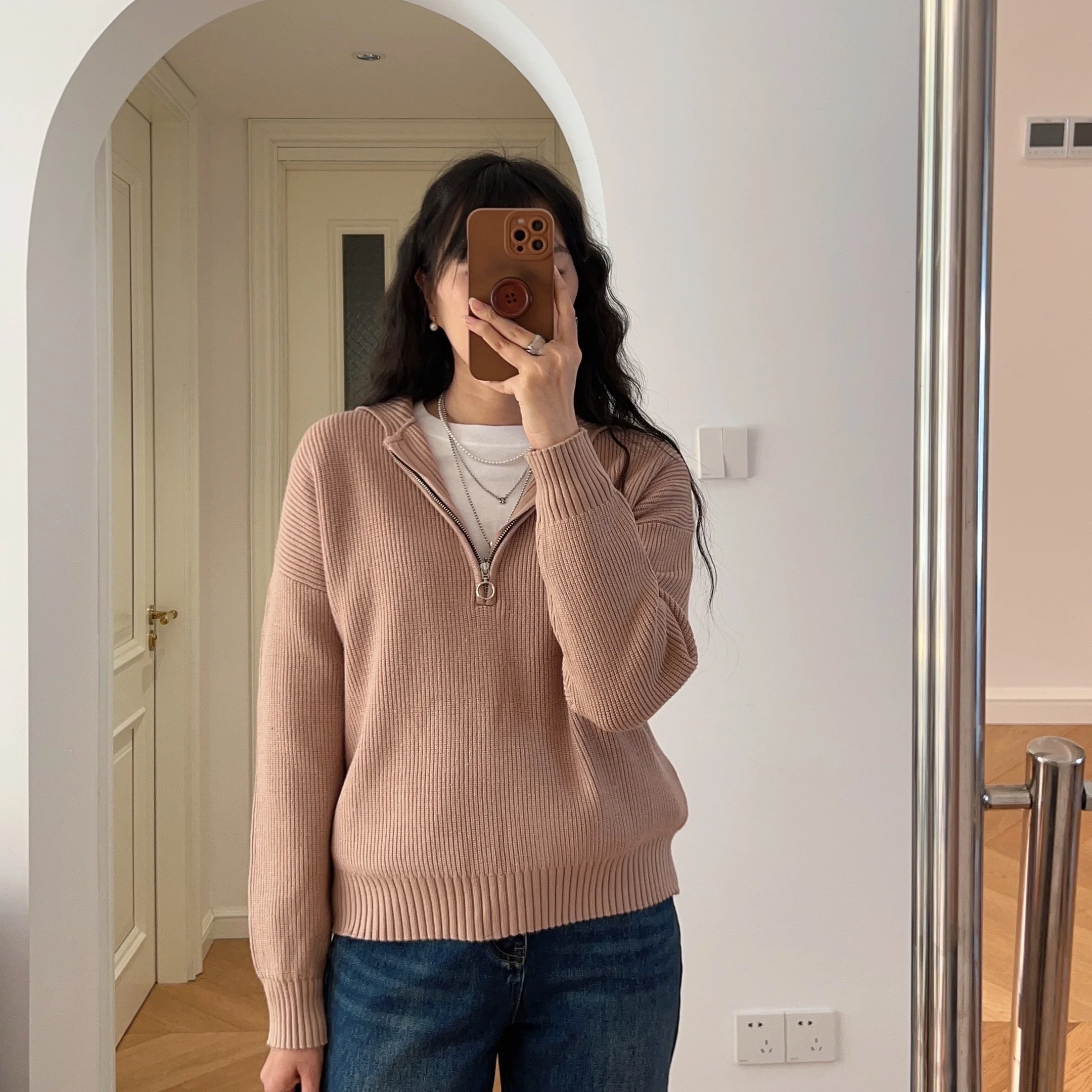 

Autumn Winter College Style Long Sleeve High Collar Sweater Loose Fit Women's Online Exclusive Fashion Casual Wear