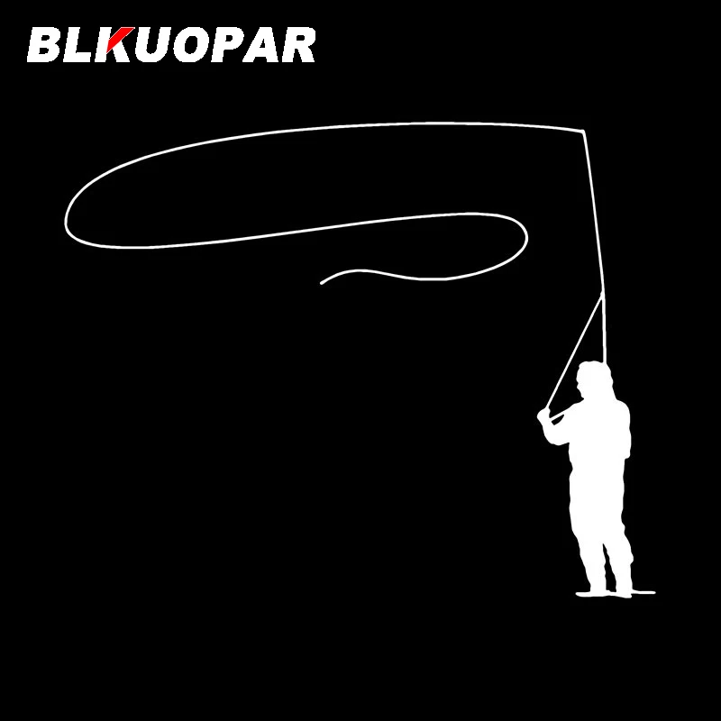 BLKUOPAR Outdoor Sports Fishing Interesting Car Stickers Skateboard Motorcycle Windows Sunscreen Decal Caravan Car Accessories