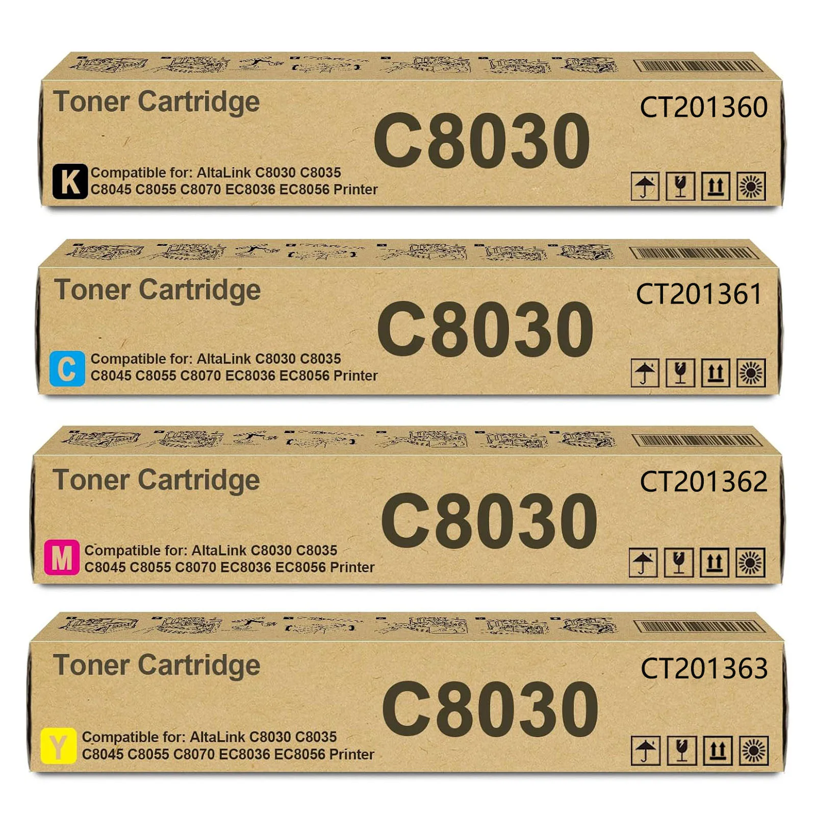 1PCS C8035 CT201360 CT201361 CT201362 CT201363 For Xerox AltaLink C8030 C8035 C8045 C8055 C8070 Toner