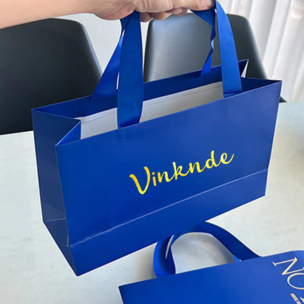 

24Pcs New Senior Kraft Paper Bag Print Logo Wedding Christmas Party Candy Cookies Packing Fashion Clothes Gifts Custom Pack Bag