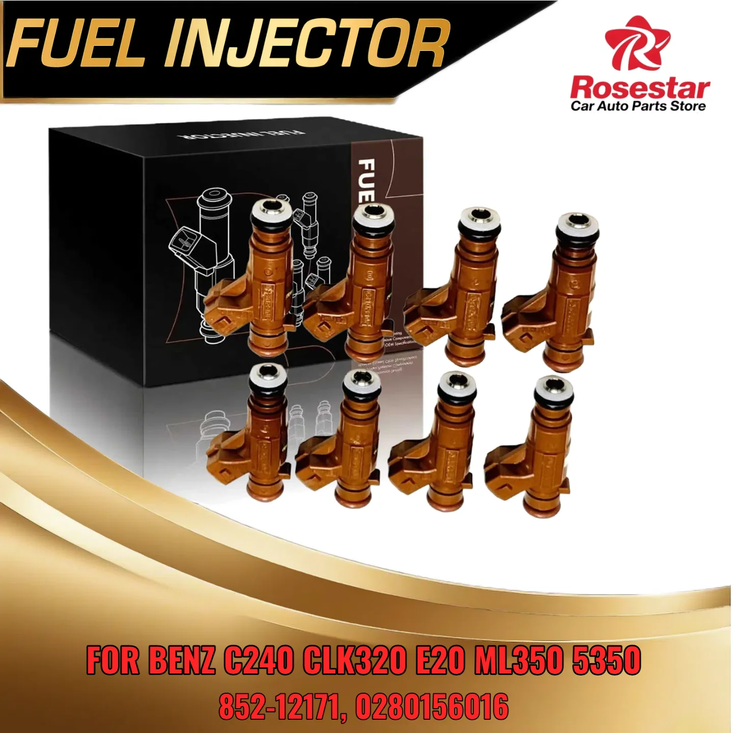 

For Mercedes 8PCS Fuel Injectors Set Fits V8 5.0L Engine 85212171 0280156016 E430 CL500