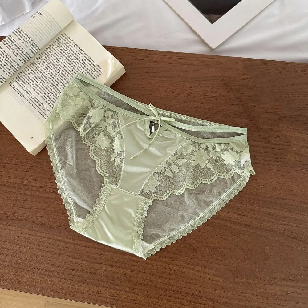 

Мягкие кружевные трусики с низкой талией, хлопковая ластовица, атласное шелковое белье для женщин, прозрачные сетчатые кружевные трусики, женское нижнее белье