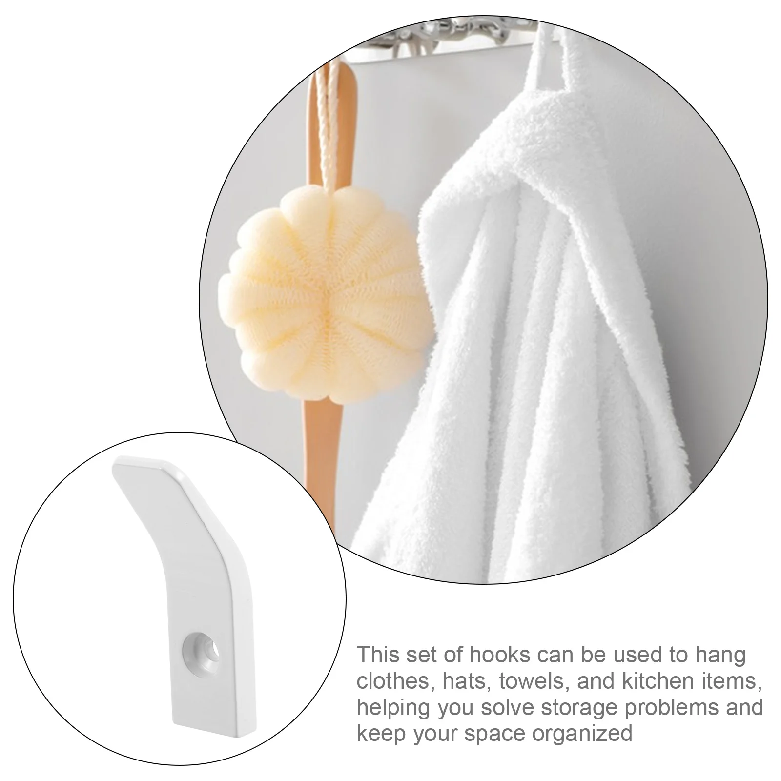 

2pcs RV Hooks Compact Strong Adhesion Multifunctional Space Saving Bathroom Wall Mounted Coat Hanger Towel Holder Easy