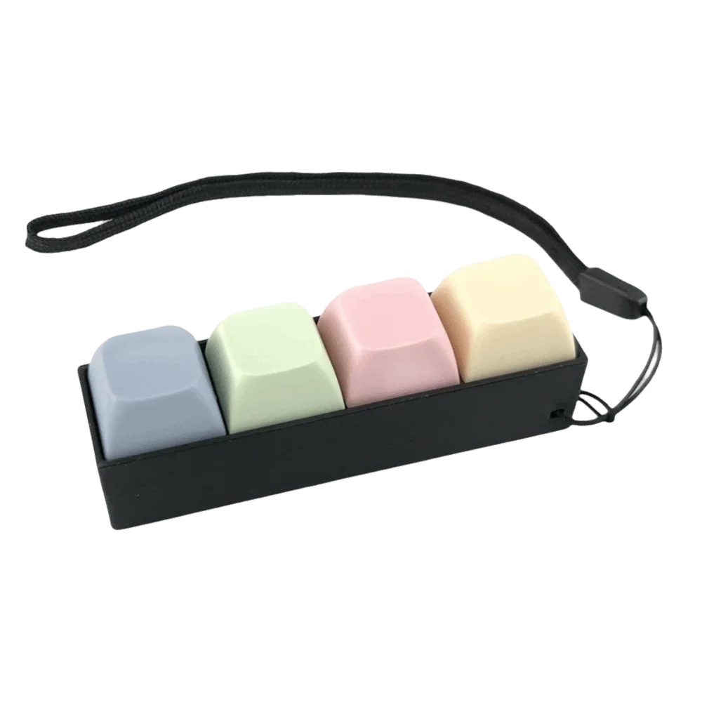 Relaxing 2/3/4 Keys Finger Keyboard Keychain Key Button Stress Relief Decompression Keychains Pass The Time Gadget Key chain