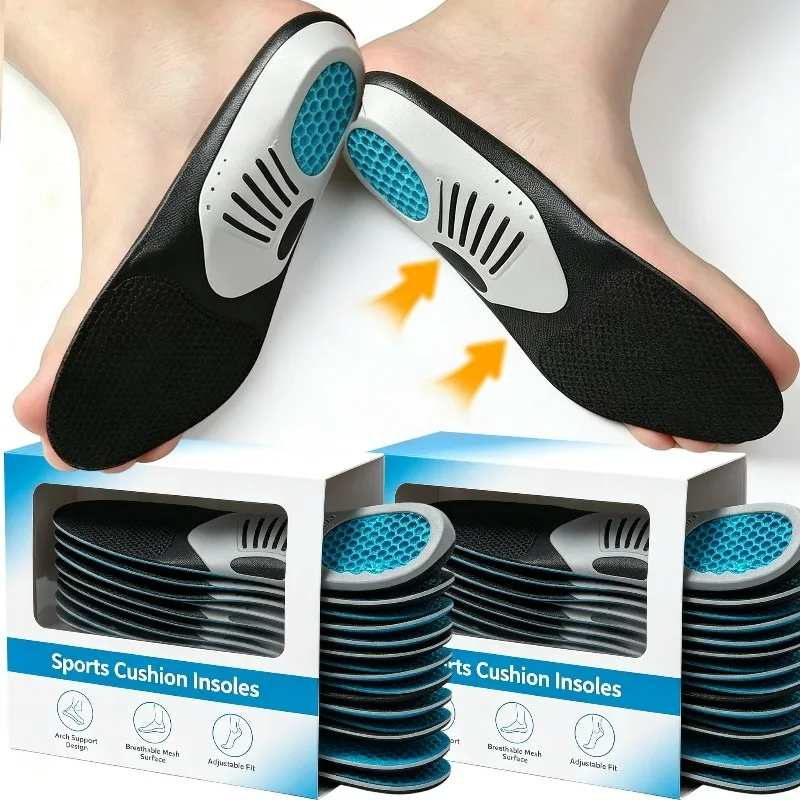 Plantar Fasciitis Orthotic Insoles for Women Men NEW Premium Gel 3D Arch Support Gel Comfort Shoe Insoles Shock-Absorbing Pads