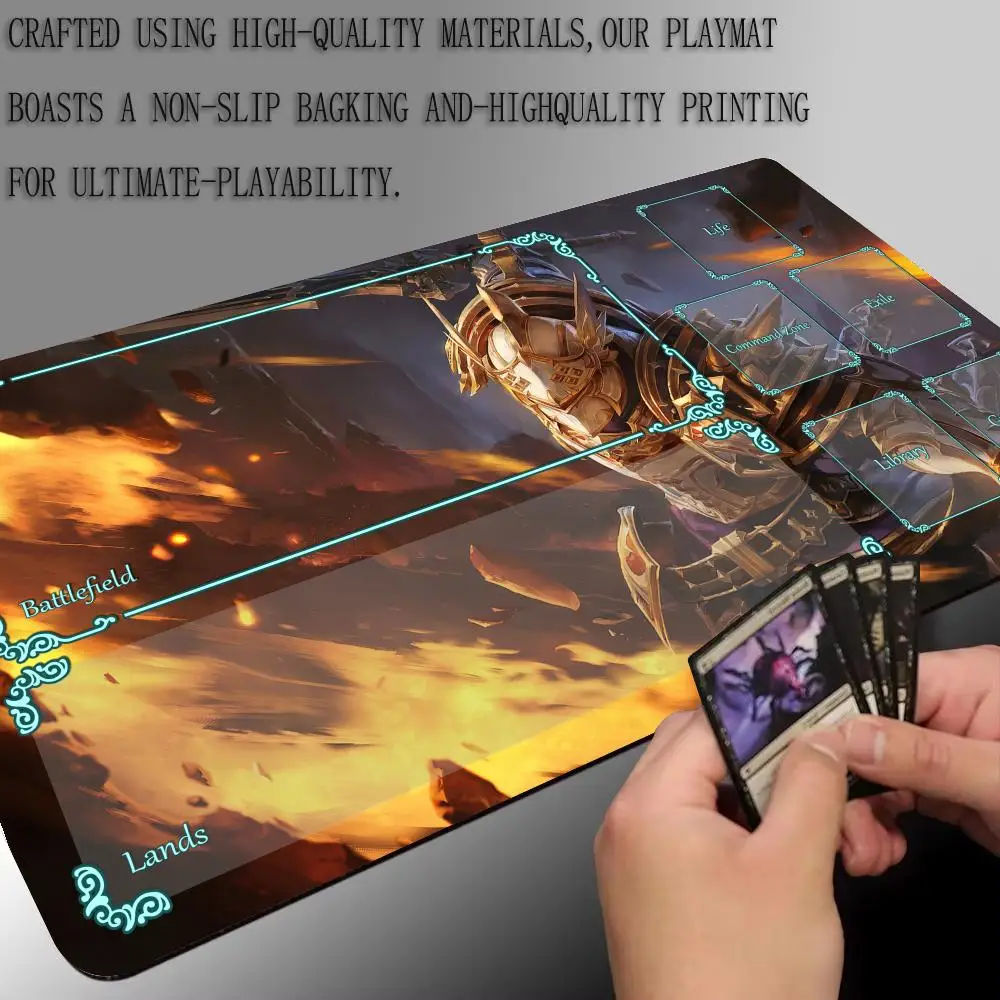 Legal tema cavaleiro mtg playmat cartão mágico batalha esteira antiderrapante durável 35x60cm comandante playmat tapete mágico mtg